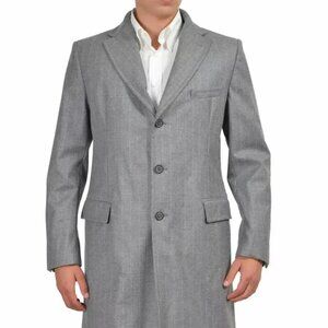 Ballantyne Gray 100% Wool Three Button Coat Retail $1050 Size 2XL